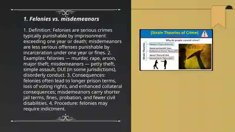 Classification of crimes and legal terminology 3