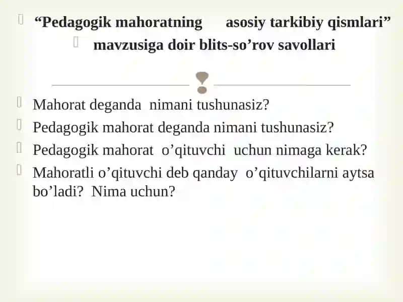 Pedagogik mahoratning 3