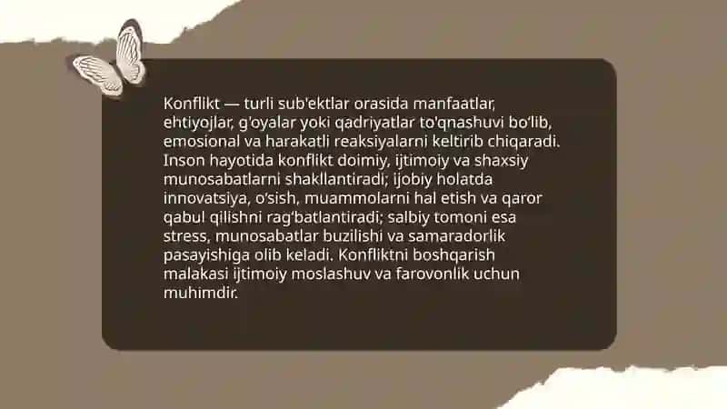 Konflikt inson hayotining ajralmas tarkibi; Konfiktogenlar 3