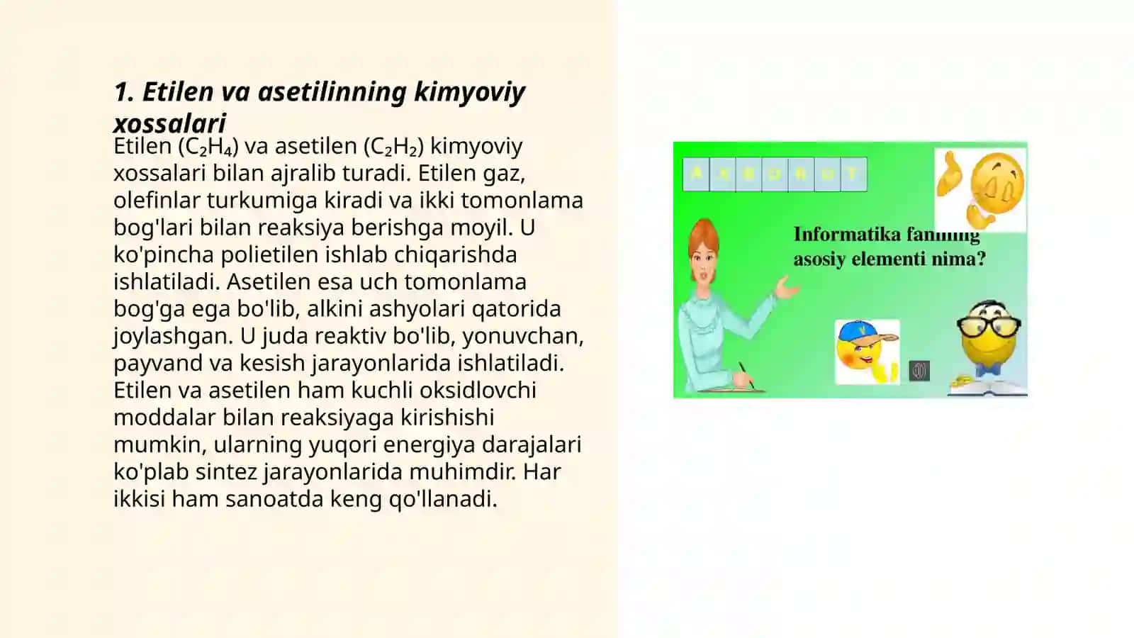 Etilen va Asetiln mavzusi 3