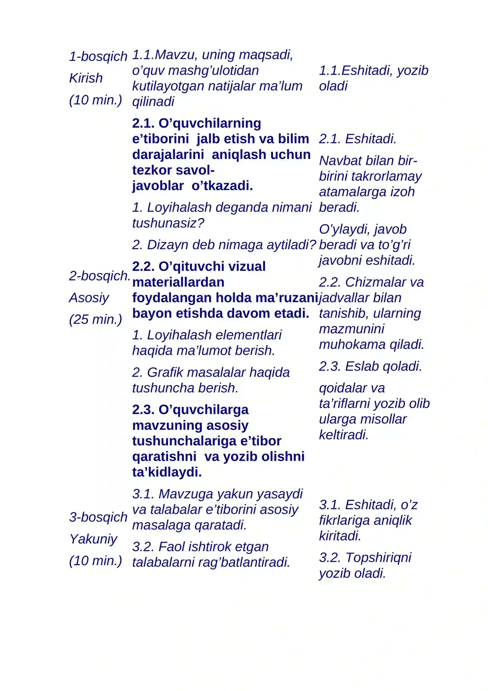 Loyihalash elementlariga doir grafik masalalar 3