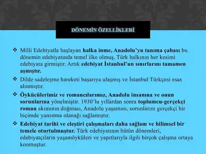 CUMHURİYET DÖNEMİ TÜRK EDEBİYATI 3