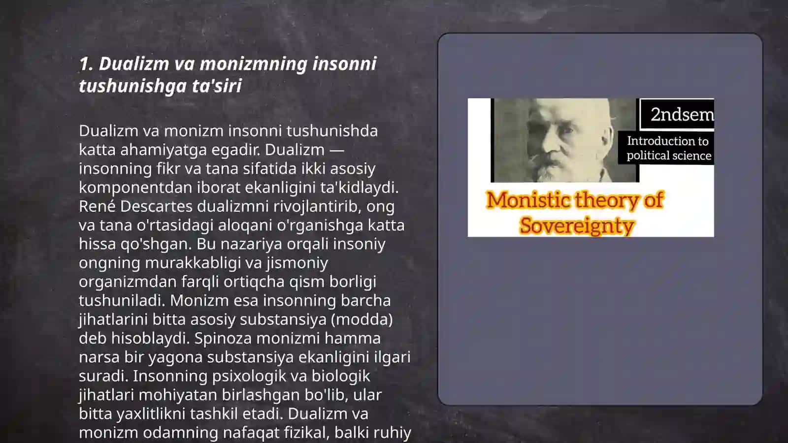 Dualizm va Monizm insonni tushunishga ta'siri 3