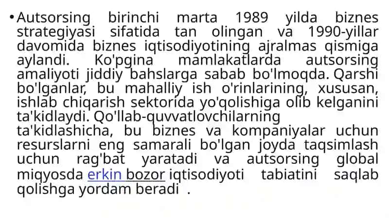 Trаnspоrt хizmаt bоzоridа аutsоrsingdаn fоydаlаnish 3