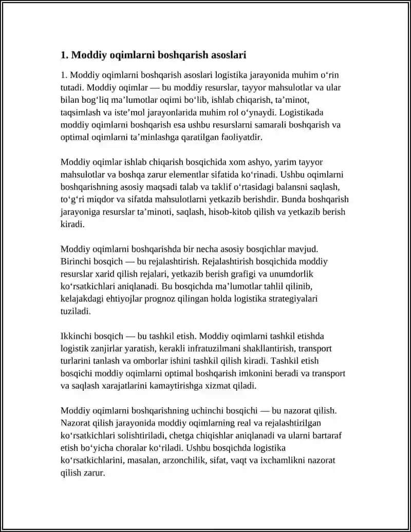 LOGISTIKADA MODDIY OQIMLAR 3