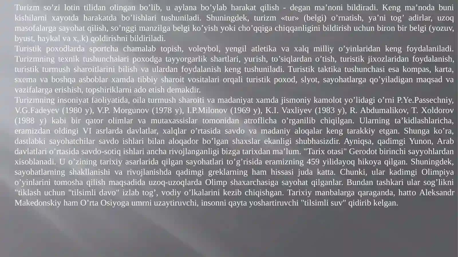 Turizm vasayoxatlarini tashkil etish talablari 3