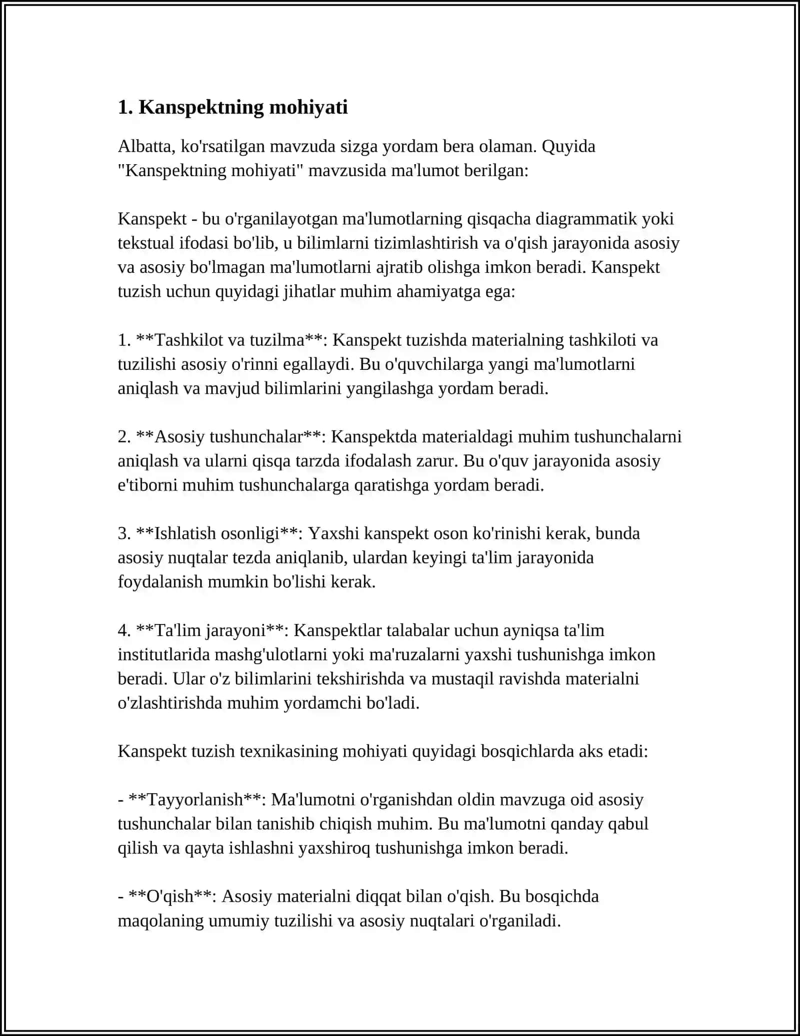 KANSPEKT HAQIDA UMUMIY MAʼLUMOTLAR 3