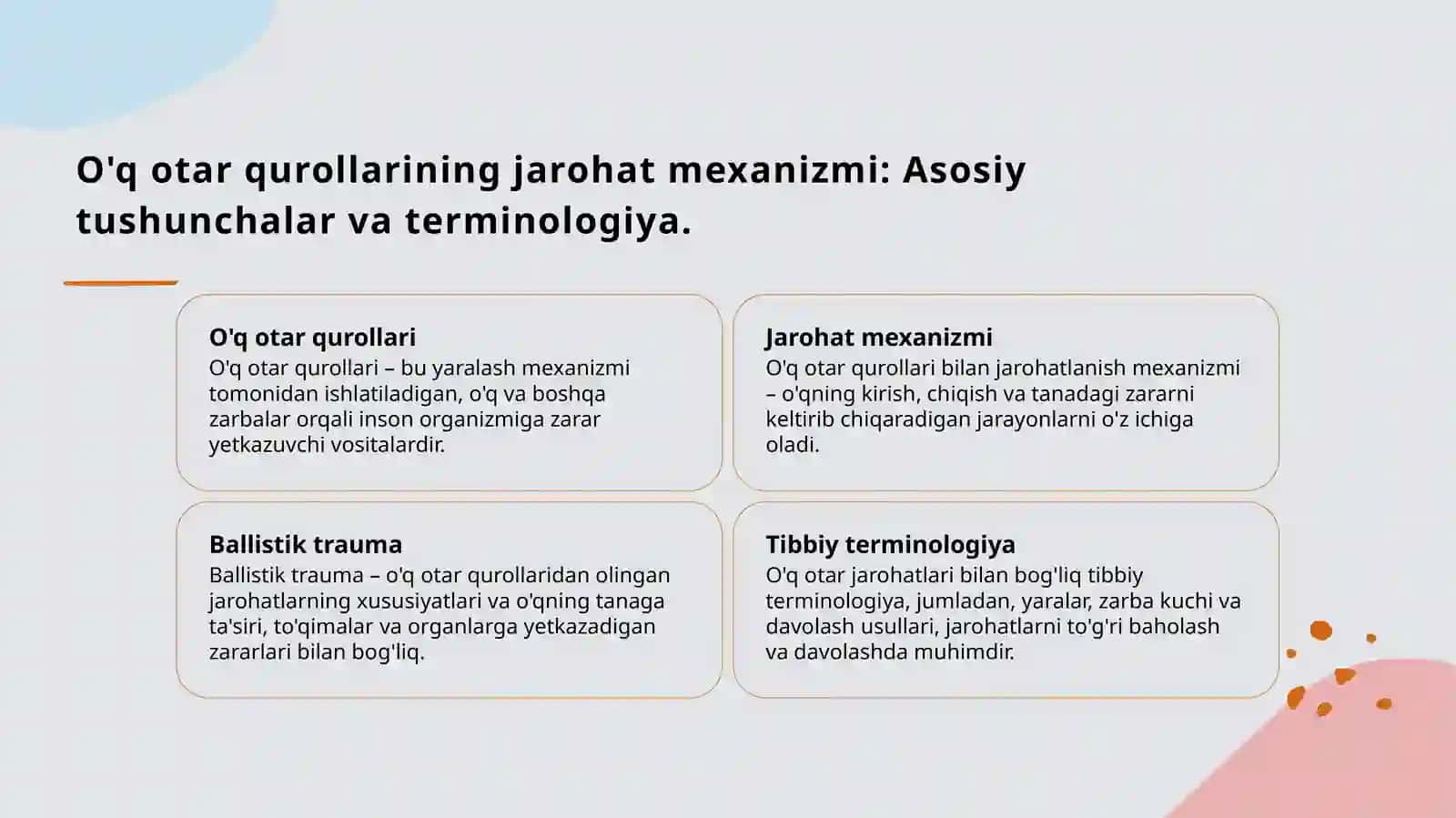 O'qotar qurollardan jarohatlanish mexanizmi 3
