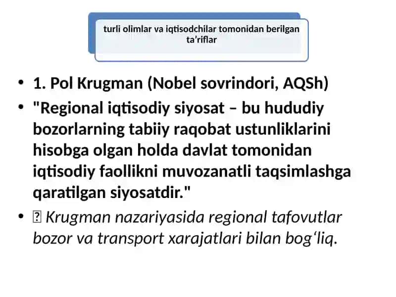 Regional iqtisodiy siyosat mavzusi 3