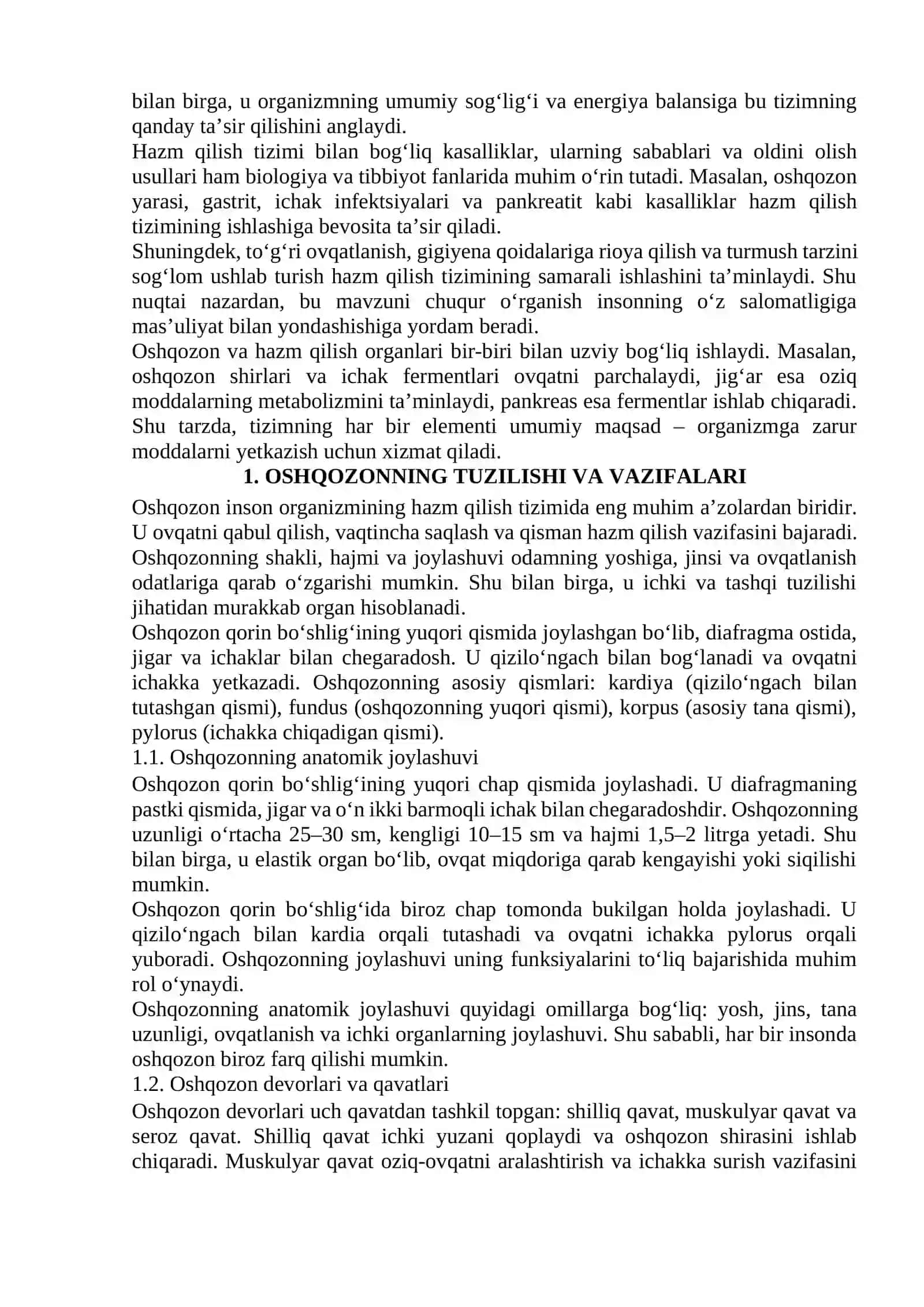 Oshqozon va hazm qilish tizimi 3