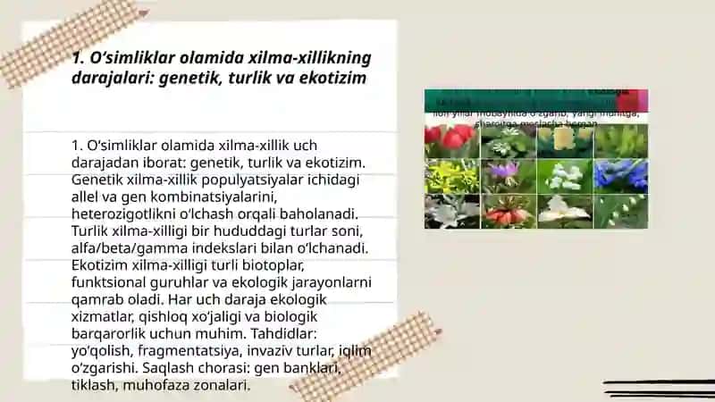 Oʻsimliklar olamining xilma-xilligi 3