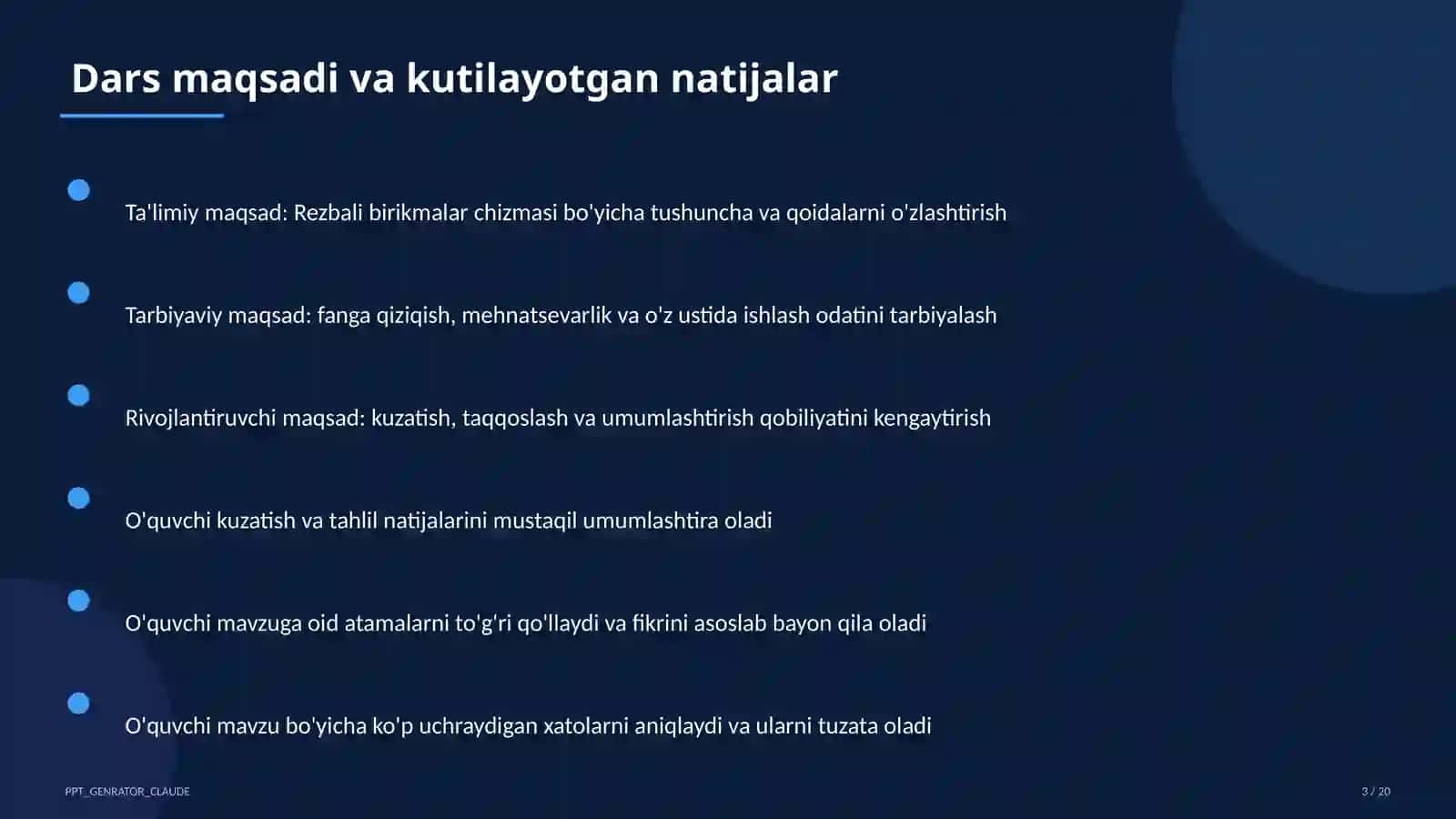 Rezbali birikmalar chizmasi (9-sinf) 3
