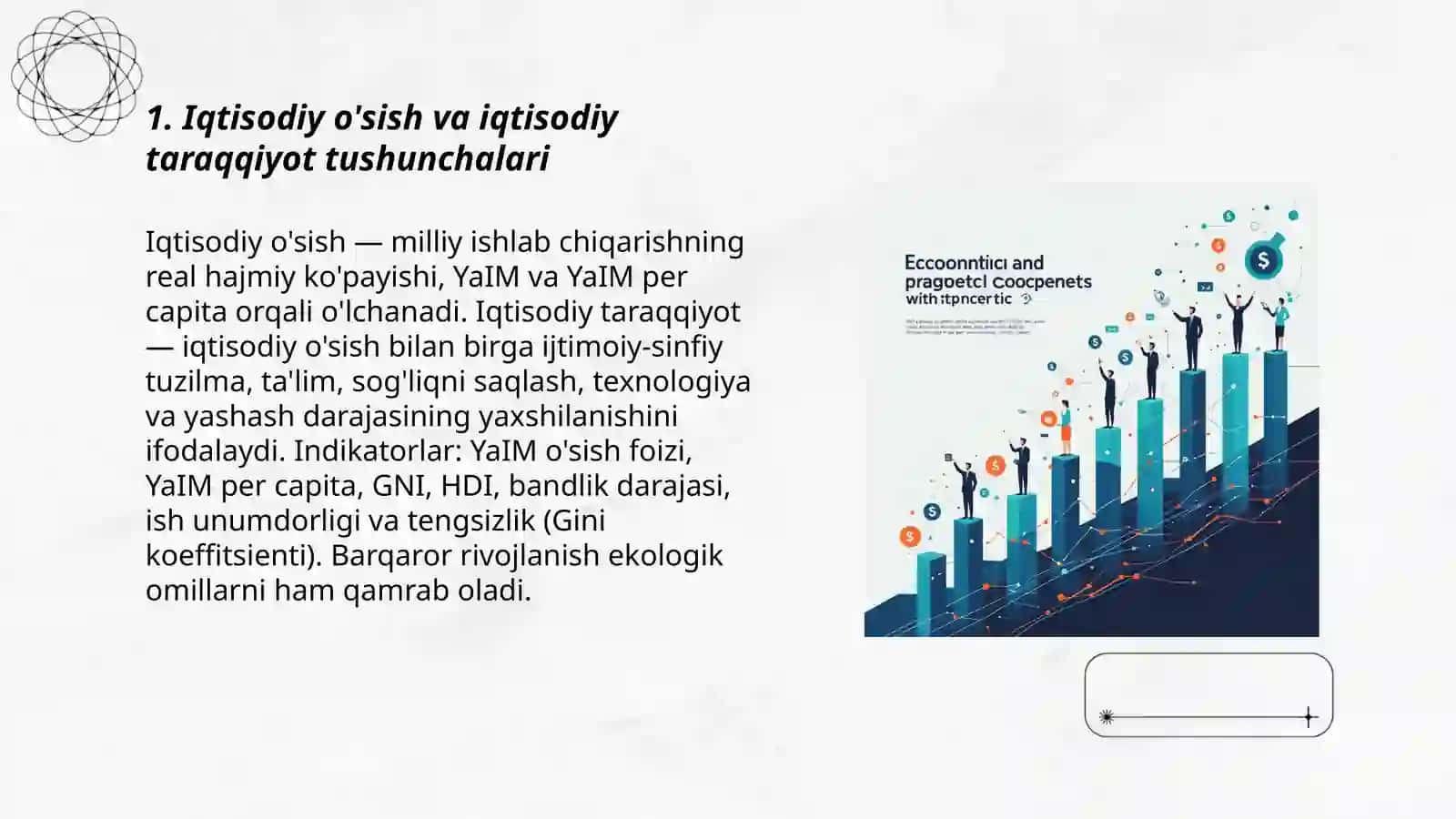 Iqtisodiy taraqqiyot Iqtisodiy o'sish va milliy boylik 3