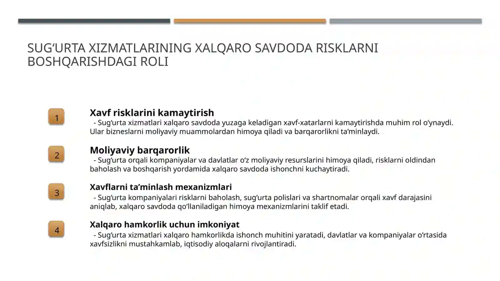Xalqaro munosabatlarda sug‘urta xizmatlarining o‘rni 3