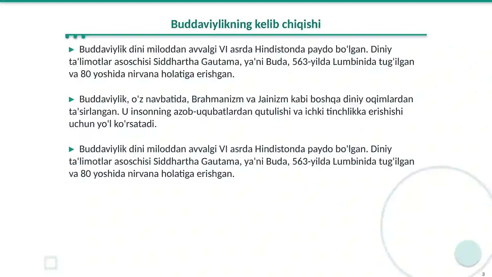 Buddaviylik dini tarixi va asosiy gʻoyalari 3