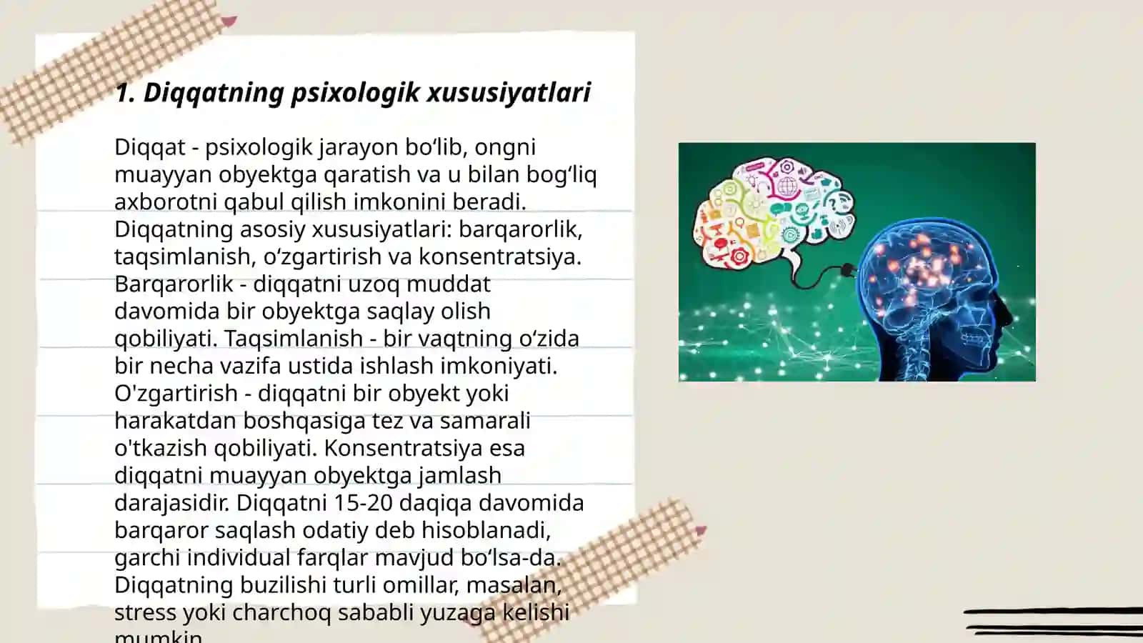 Diqqatning psixologik xususiyatlari 3