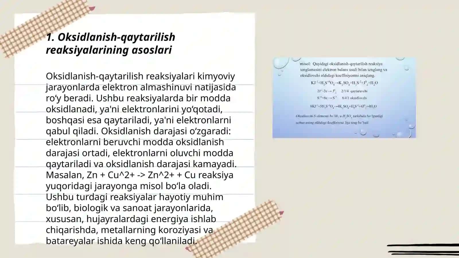 Oksidlanish-qaytarilish reaksiyalari 3