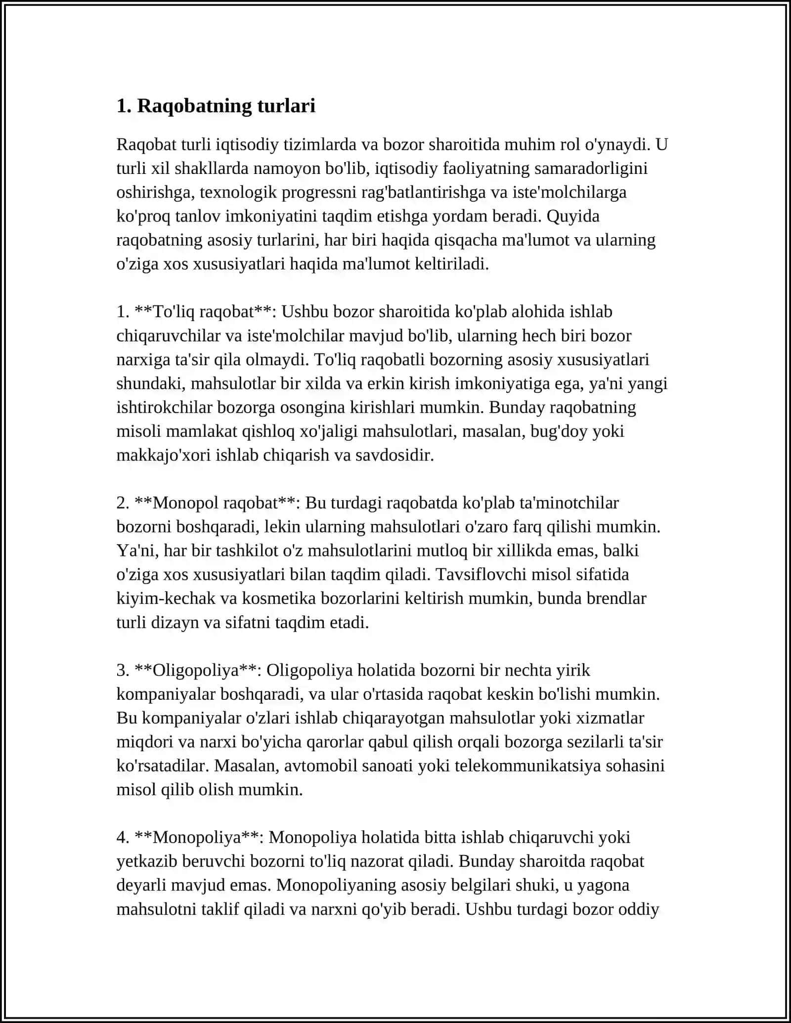 RAQOBAT VA MONOPOLIYA 3