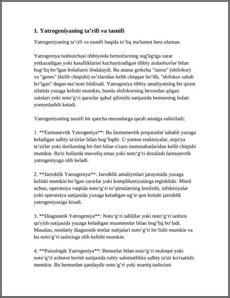Yatrogeniyaning Taʼrifi va Tasnifi 3