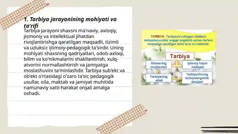 Tarbiya jarayonini mohiyati va mazmuni 3