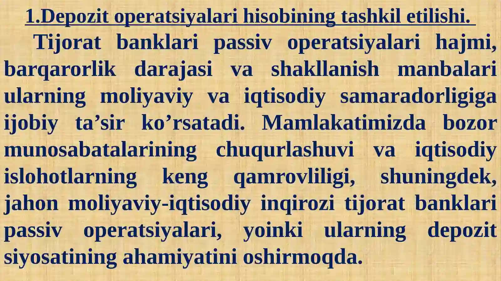 Deposit operatsiyalari hisobi 3