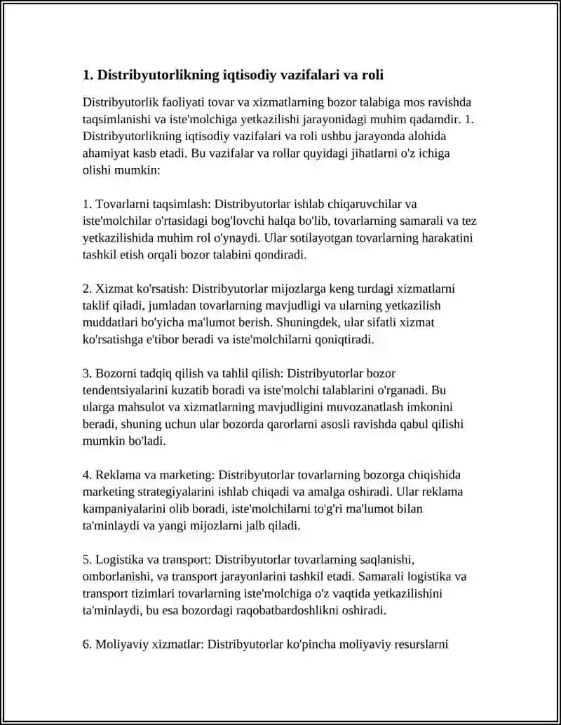 DISTRIBYUTORLIK FAOLIYATI 3