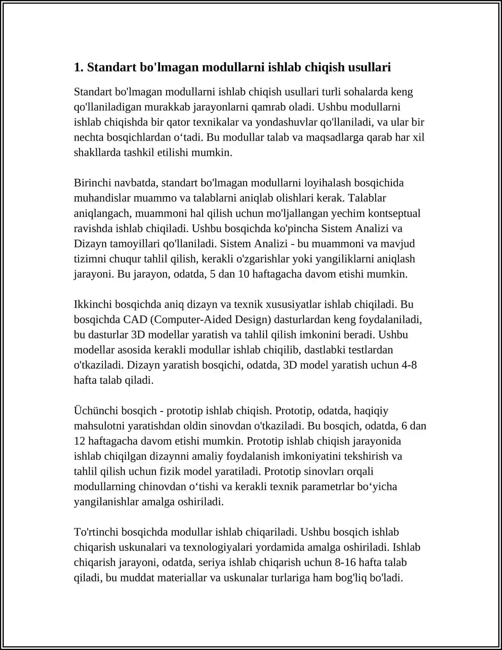 NOSTANDART MODULLARNI YARATISH VA ULARNI DASTURDA QO'LLASH 3