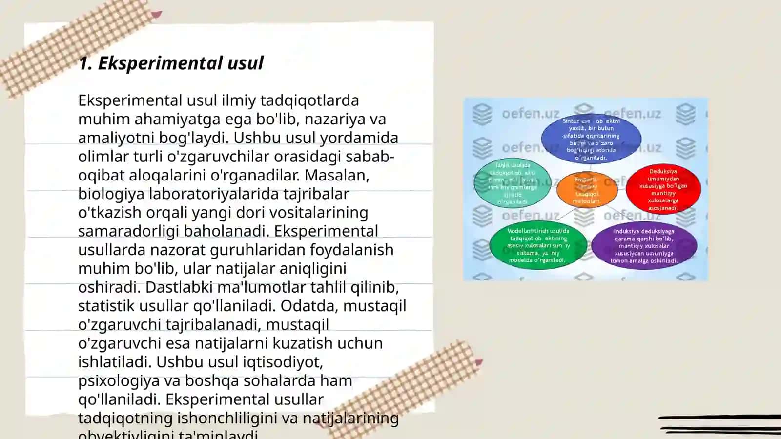 Xozirgi zamon psixologiyasining tadqiqot metodlari 3