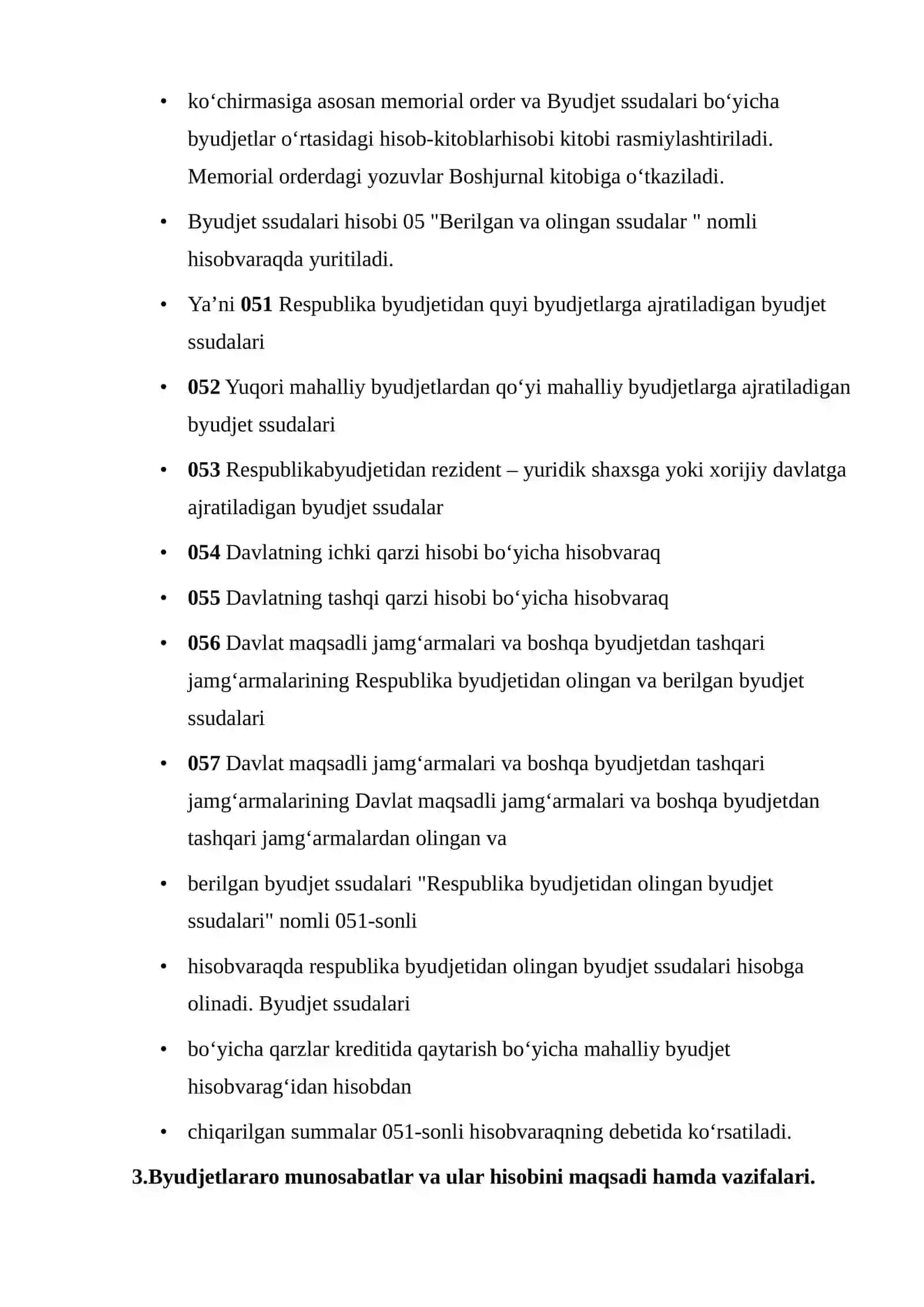 BYUDJETLARARO MUNOSABATLAR HAMDA QARZLAR HISOBI 3