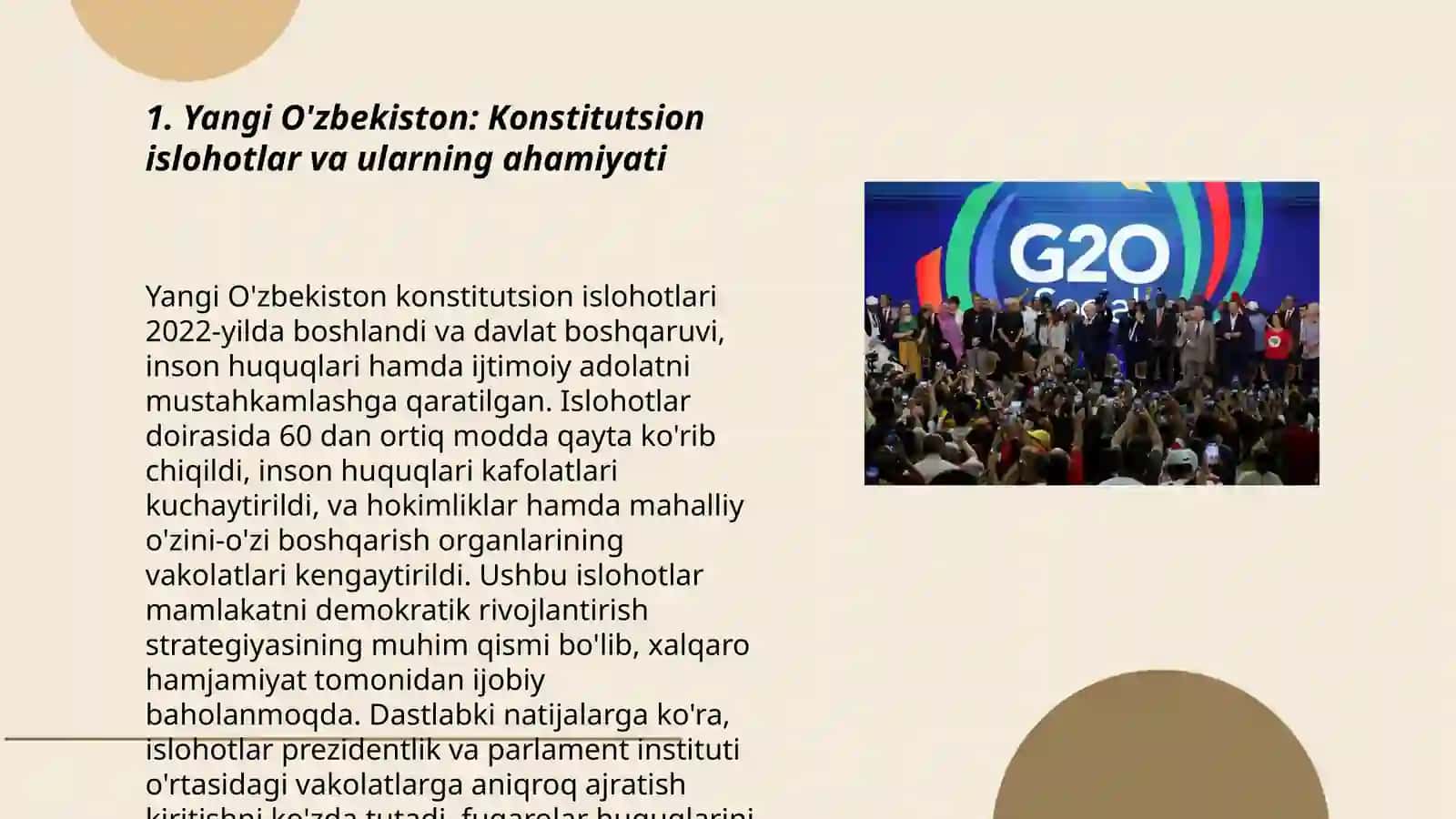 Yangi O'zbekiston: Konstitutsion islohotlar va ularning ahamiyati 3