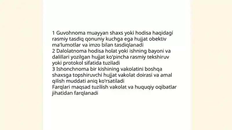 Guvohnoma, dalolatnoma, ishonchnoma 3