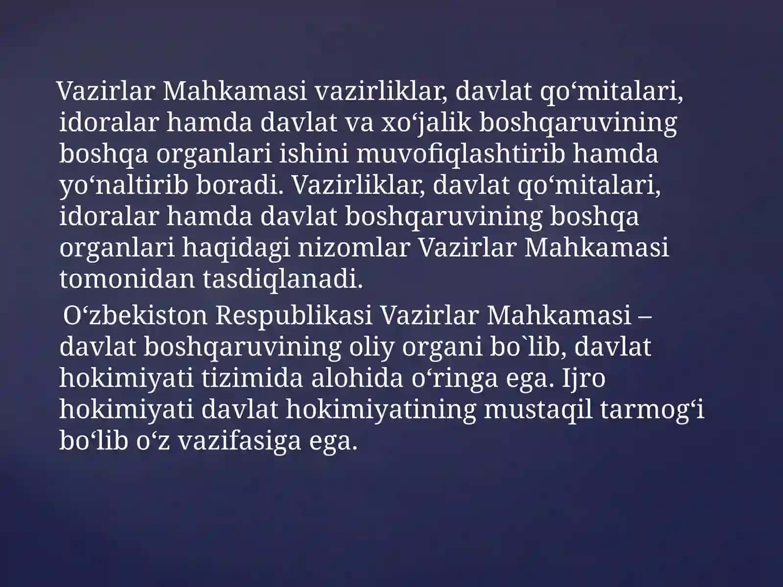 O‘zbekiston Respublikasi Vazirlar Mahkamasi 3