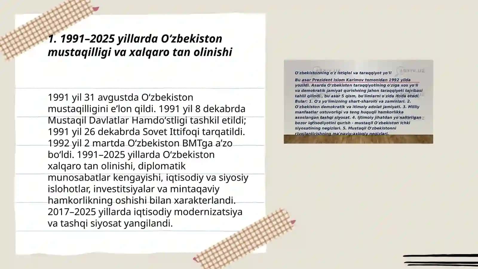 1991 2025 yilda O'zbekiston va Jahon taraqqiyoti 3