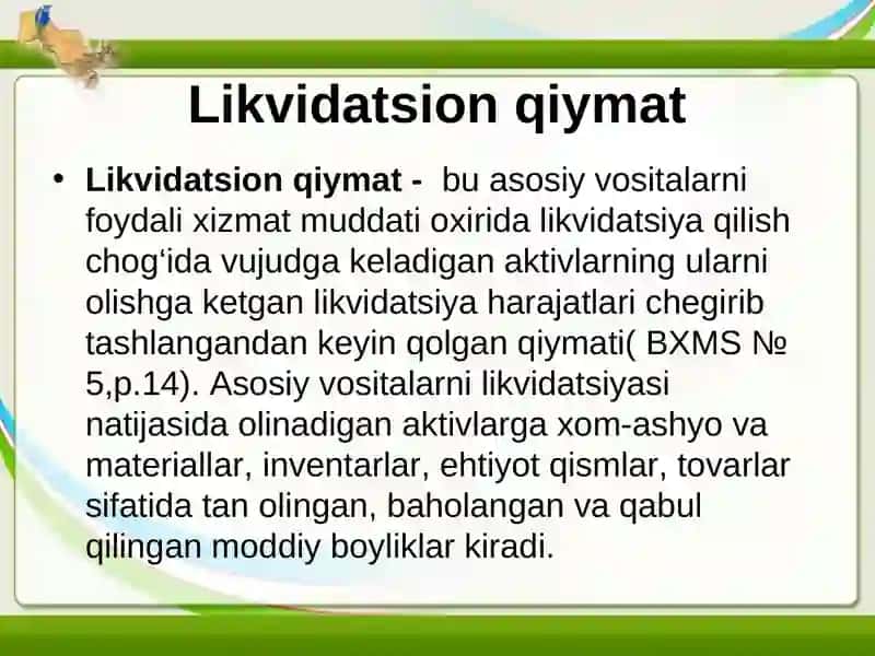 Amortizatsiya - asosiy vositalarning eskirishi 3