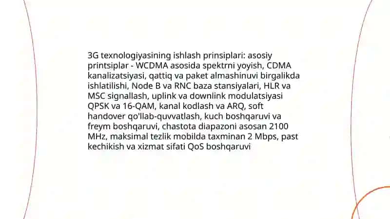 3G,4G 5G aloqa tarmoqlari 3