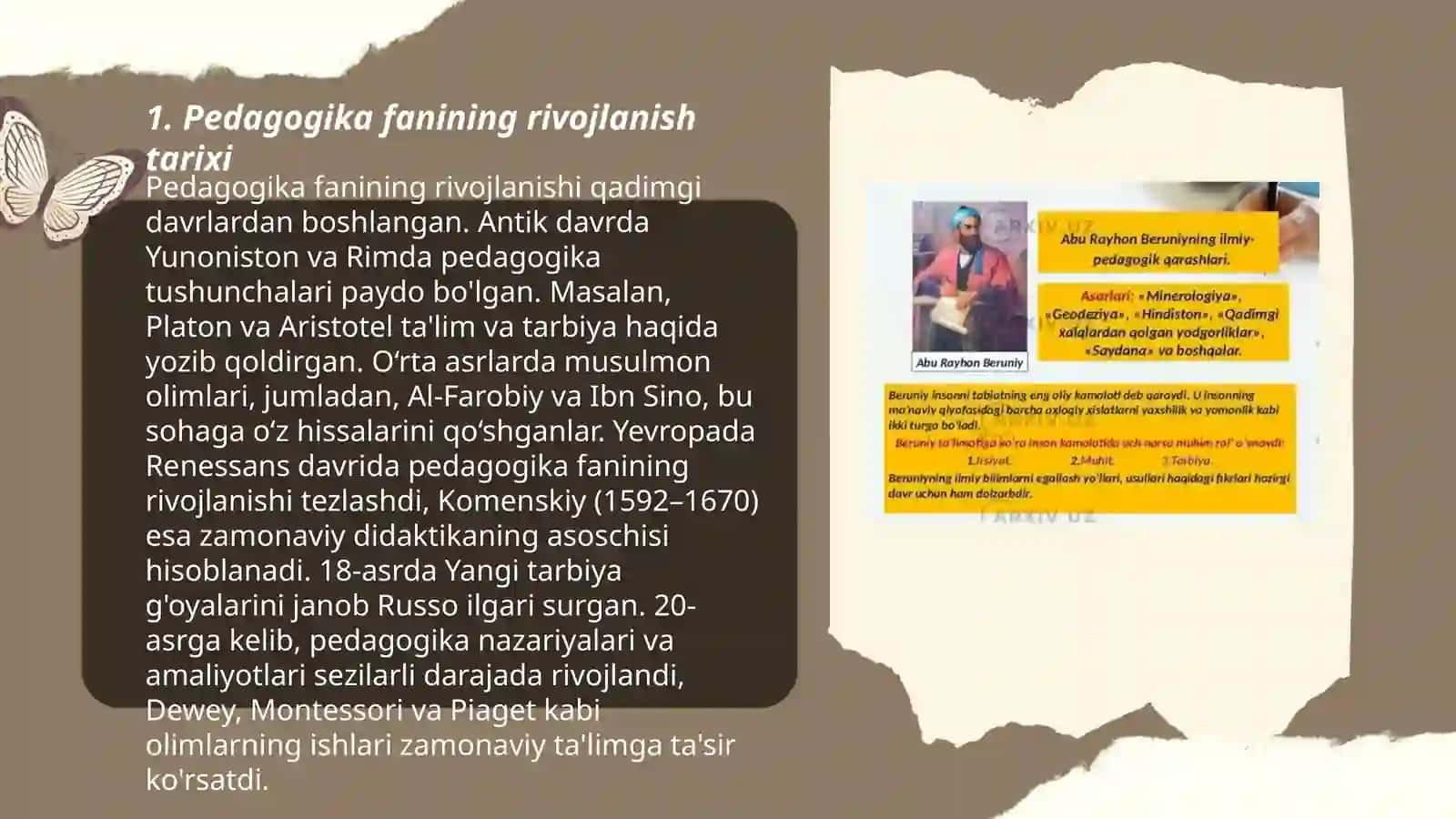 Pedagogikani fan sifatida shakillanishi Saidova Sitora 3