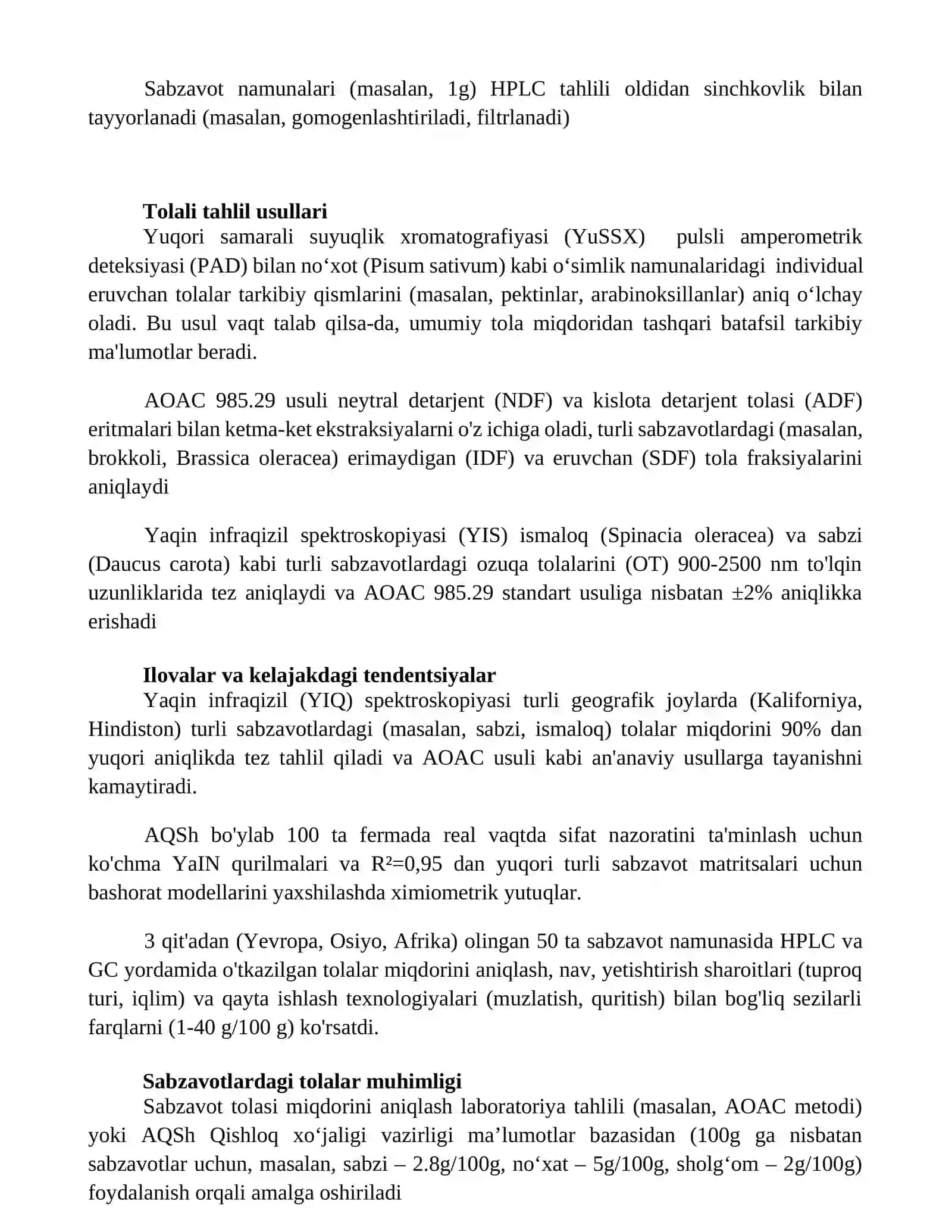 Sabzavotlardagi kletchatka miqdorini aniqlash 3