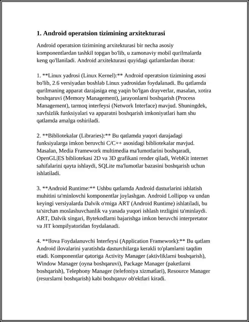 ANDROID TUZILISHI VA ISHLASH PRINSIPI 3