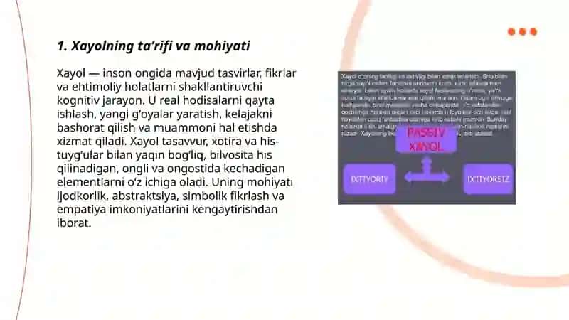 Xayol xaqida tushuncha. Bobojonova Mashhura 3