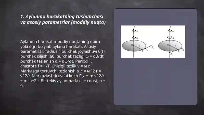 Moddiy nuqtaning aylanma harakati 3