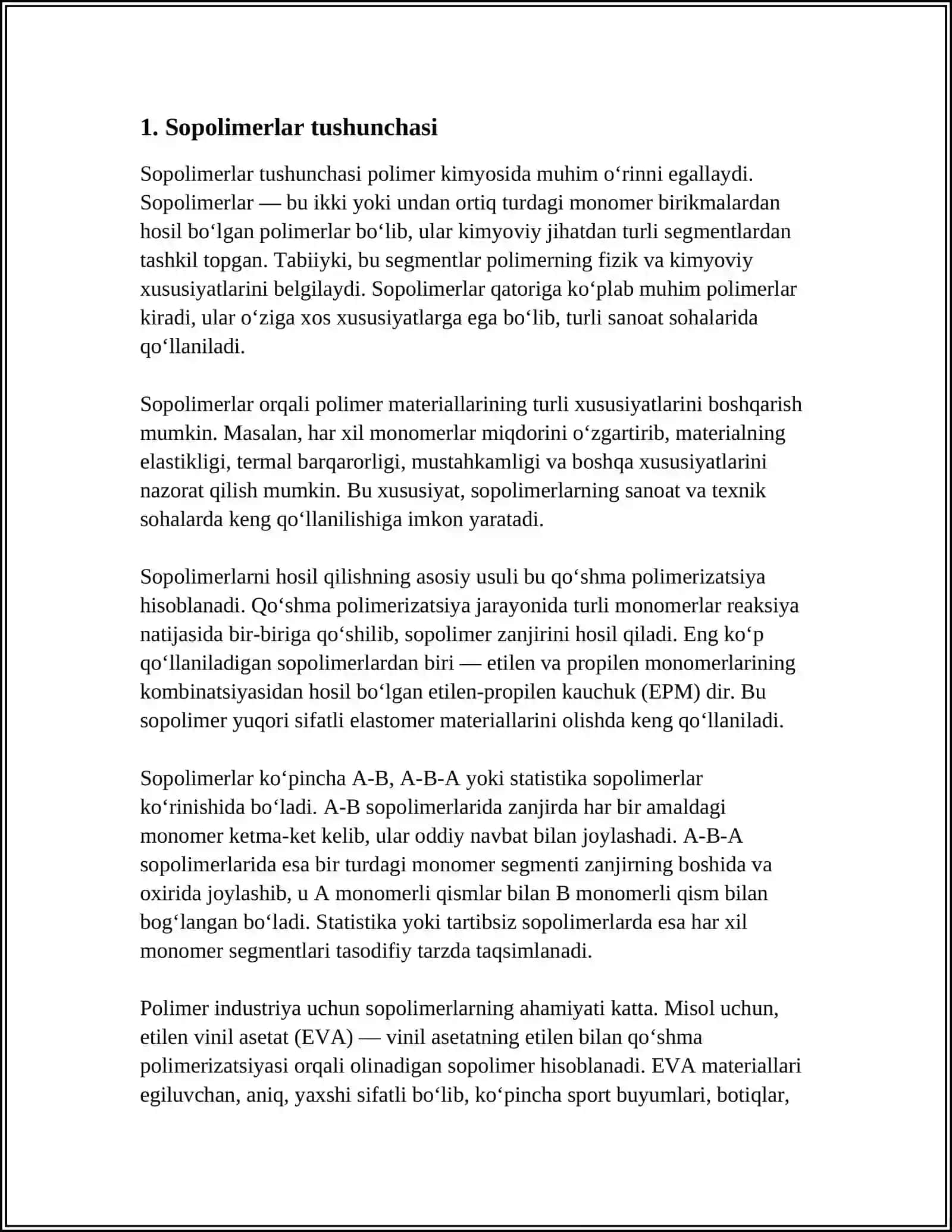 SOPOLIMERLAR KONSTANTALARINI ANIQLASH USULLARI 3