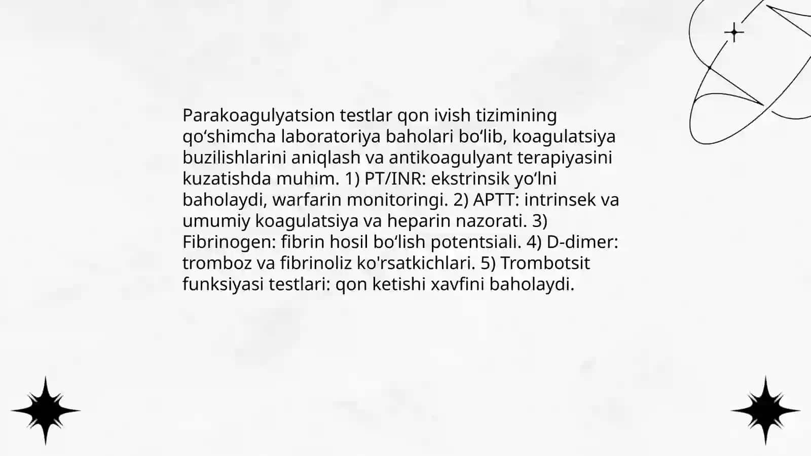 Parakoagulyatsion testlar 3