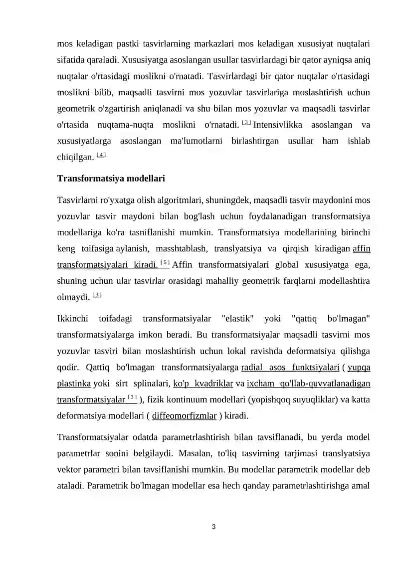 Tasvirlarni ro‘yxatga olish (Image registration) usullari 3