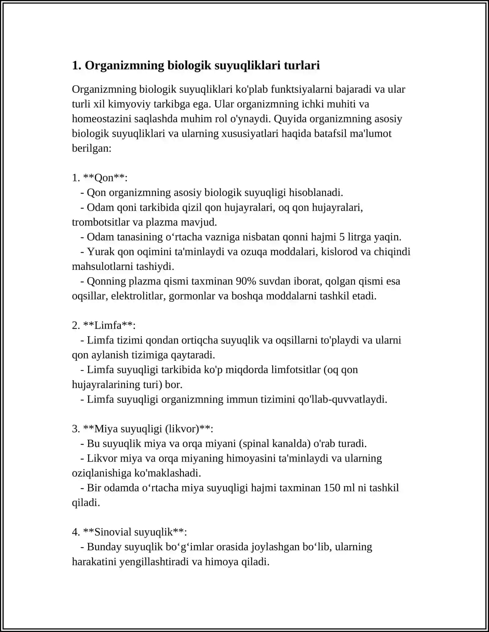 ORGANIZMDAGI BIOLOGIK SUYUQLIKLARI ELEKTROLIT VA NOELEKTROLITLAR SIFATIDA 3