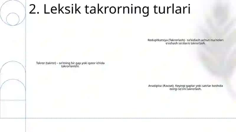 Badiiy Matnda Leksik Takror 3