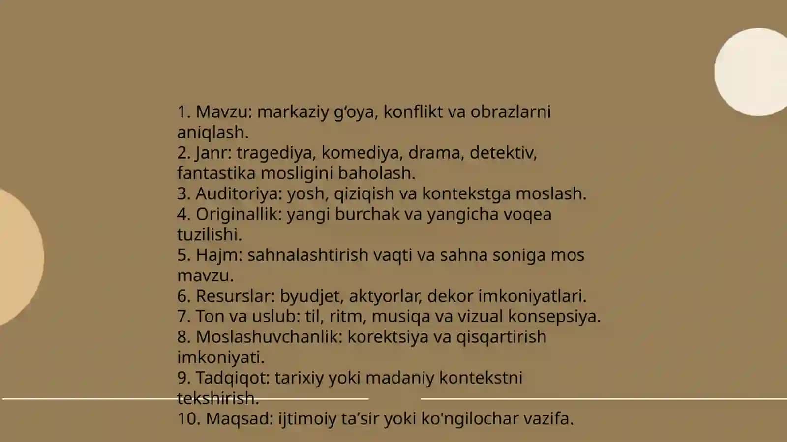Sahnalashtirilgan ssenariy ishi 3