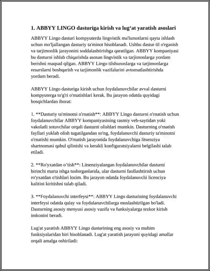 ABBYY LINGO DASTURIDA LUGʻATLARNI YARATISH VA TAHRIRLASH 3