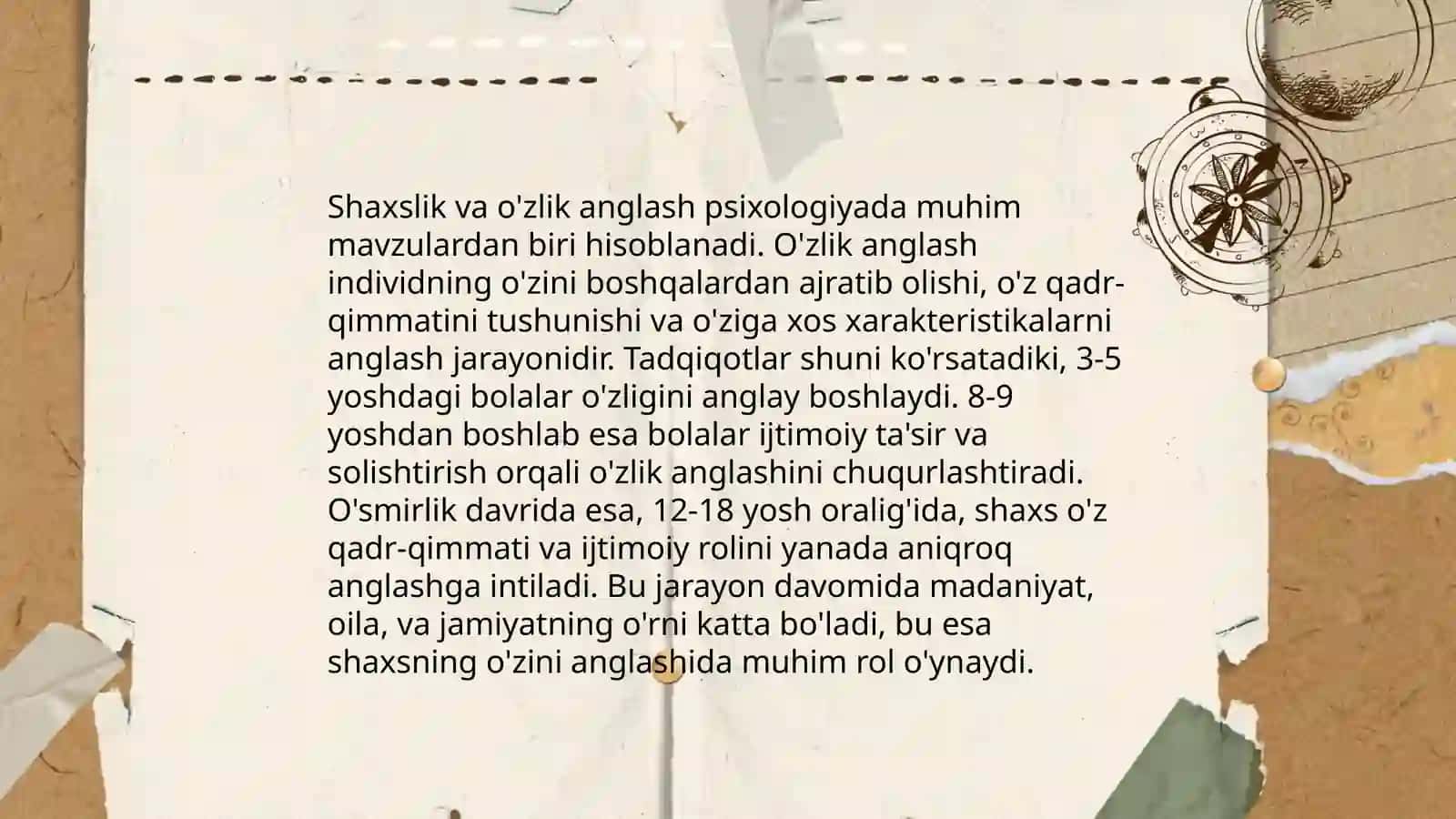 Shaxsning shakillanishi 3