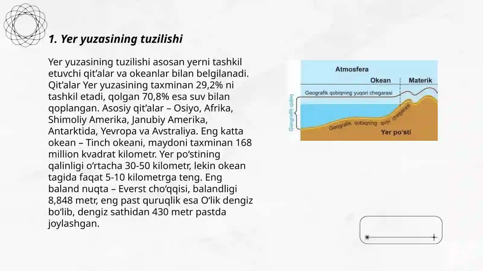 Yerning geografik qobig'i.Litosfera 3
