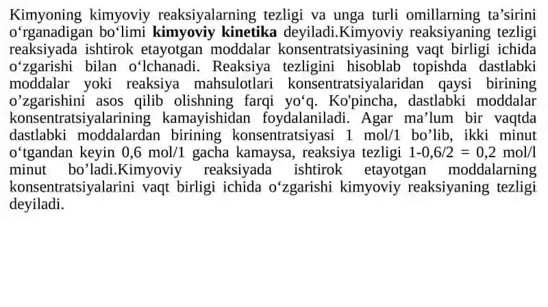 Kimyoviykinetika va kimyoviy muvozanat.Kataliz 3